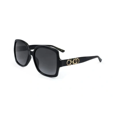 Image of Jimmy Choo Womens Ladies Classic Square Dark Grey Gradient Sunglasses Black, Size: 55x18x140mm Size
