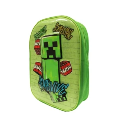 Image of Minecraft 3D Backpack Rucksack School Travel Bag