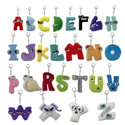 Image of letters Plush,26 Pcs Plush Toys,Fun Stuffed Figure Dolls Funny Toy Gift for kids and Fans (4 inch)