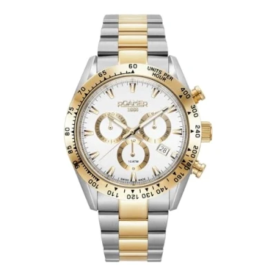 Image of Roamer Monza Men&#039;s Watch Analogue Quartz Chronograph 850837, Bicolour/bicolour/white 850837 47 15 20, Bracelet