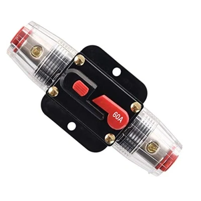 Image of RKURCK 60 Amp Circuit Breaker Manual Reset Inline Fuse Inverter for Car Marine Trolling Motors Boat ATV Audio Solar System Protection 12V 24V DC
