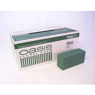 Image of 60 x Oasis Brick Ideal Max Life Wet Foam Block for Florist Floral Craft Flowers Floristry Designs &amp; Displays