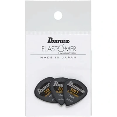 Image of IBANEZ Elastomer Picks Soft Hazed Black / 3 pieces (BEL16ST10SHBK)