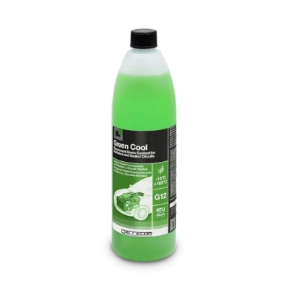 Image of ERRECOM Green Cool, Coolant and Antifreeze 10C/+103C, Formulation with organic based OAT inhibitor package, G12, Ready to Use, 1 Litre