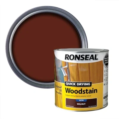 Image of Ronseal Quick Drying Woodstain Walnut Satin 2.5L