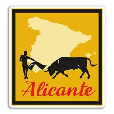 Image of 2 x 10cm Alicante Vinyl Stickers Spain Travel Sticker Laptop Luggage #18668 (10cm Tall)