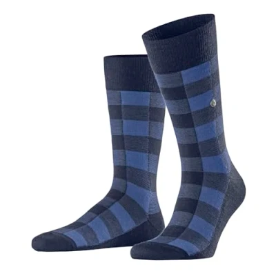 Image of Burlington Men&#039;s Buffalo Check M SO Wool Patterned 1 Pair Socks, Blue (Royal 6879), 6.5 11
