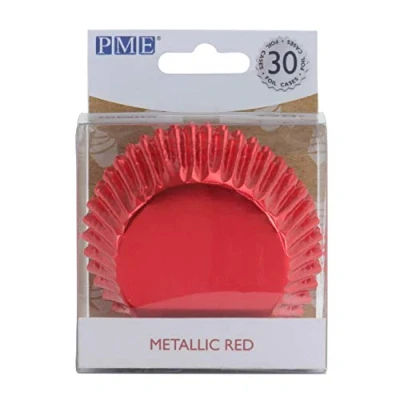 Image of PME Metallic Red Cupcake Cases Foil Lined 30 Pack