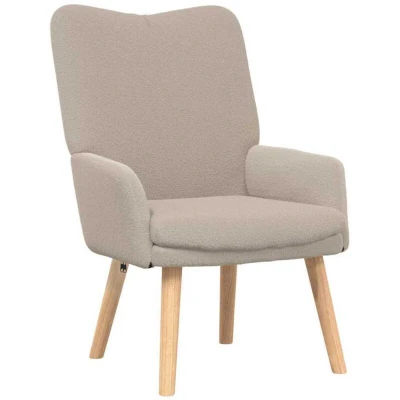 Image of vidaXL Relaxing Chair Light Grey Curly Wool like Fabric
