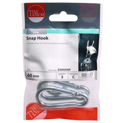 Image of 8x TIMCO Snap Hooks Steel SSHOOKP Pack of 3