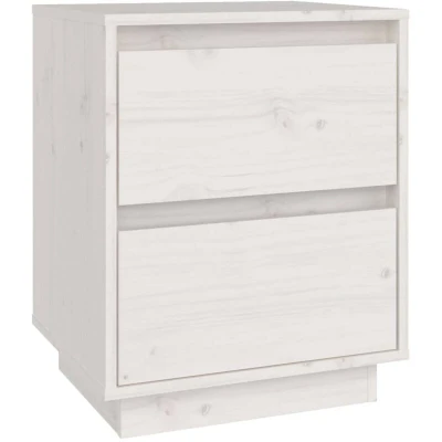 Image of vidaXL Bedside Cabinet White 40x35x50 cm Solid Wood Pine
