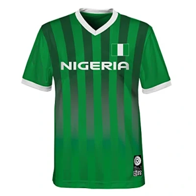 Image of Official 2023 Women&#039;s Football World Cup Kids Team Shirt, Nigeria, Green, 7 Years