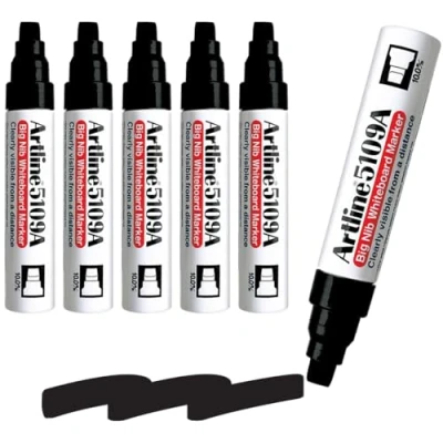 Image of Artline 5109A Big Nib Whiteboard Marker Black (Pack of 6)