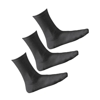 Image of vitsocks Men&#039;s Cushioned BAMBOO Tube Crew Sports Socks (3 PAIRS) Soft Padded Heel, 3x black, 6 8