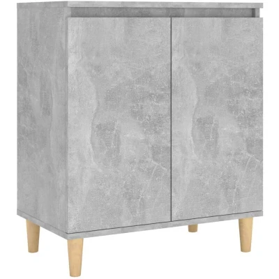 Image of vidaXL Sideboard&amp;Solid Wood Legs Concrete Grey 60x35x70 cm Engineered