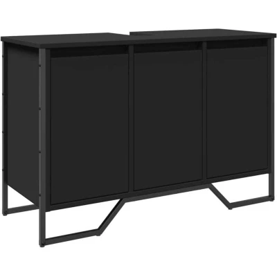 Image of vidaXL Bathroom Sink Cabinet Black 91x35x60 cm Engineered Wood