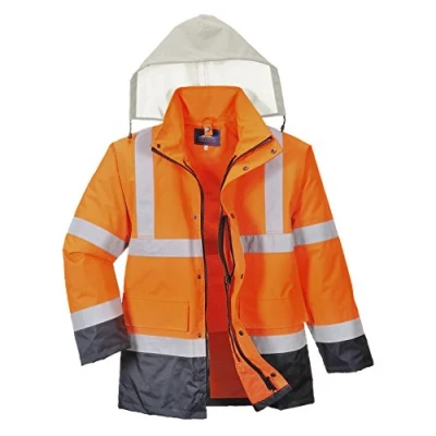Image of Portwest Hi Vis 4 in 1 Contrast Traffic Jacket, Size: XXL, Colour: Orange/Navy, S471ONRXXL