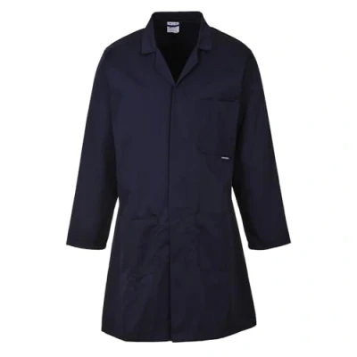 Image of Portwest 2852 Standard Lab Coat Hard Wearing Workwear Navy, Large
