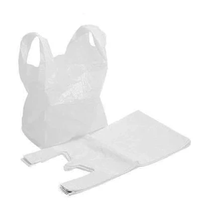 Image of 100 x Heavy Duty [18mu] White Jumbo Carrier Bags 12&quot; 19&quot; 23&quot; Shopping/Supermarket