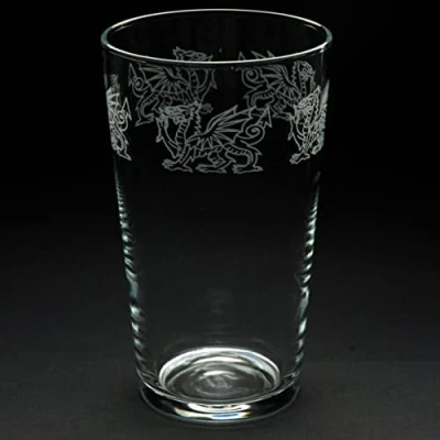 Image of Milford Collection Animo Glass Pint Beer Welsh Dragon Plain