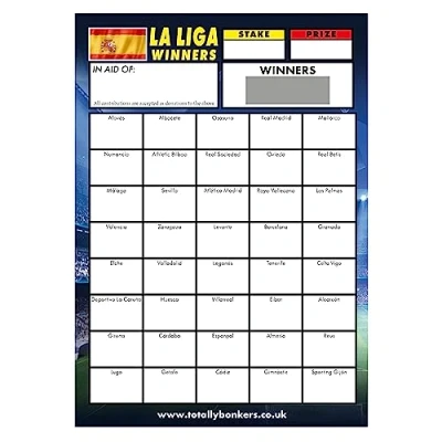Image of Totally Bonkers Football La Liga Fundraising Scratch Cards 40 SQUARE A6 (148x105mm) 10 Pack TB0004 Blind Card