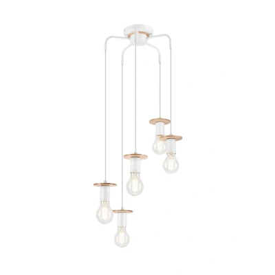 Image of Angelina Cluster Pendant Ceiling Light White , 5x E27