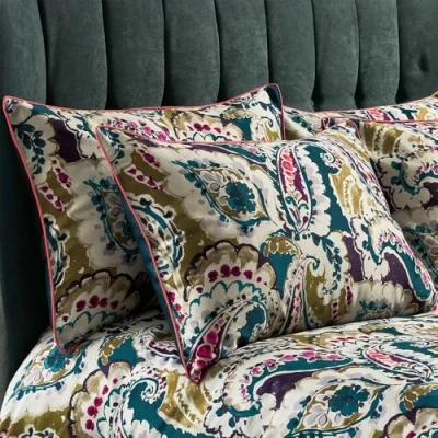 Image of EW by Edinburgh Weavers Aretha Pillowcase Pair, 50 x 75cm, Teal