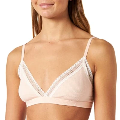 Image of Sloggi Women&#039;s GO Ribbed Bralette Bustier, Powder Orange, L