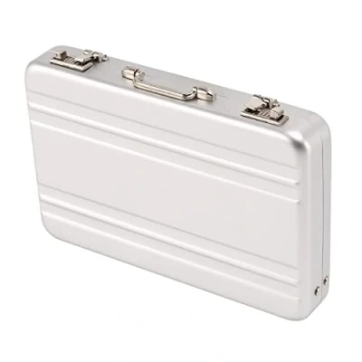 Image of Password Box Card Case Mini Suitcase Briefcase Silver
