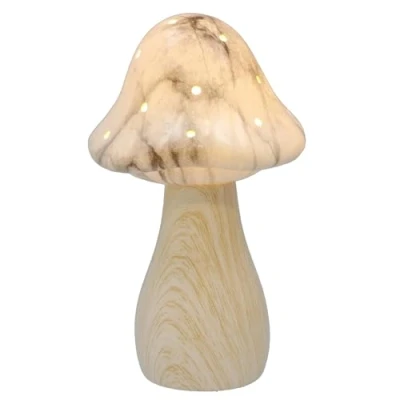 Image of Shudehill Giftware Mushroom Glow Light Up Lamp Ornament Grey, Sage or Pink Matt Finish (Tall Medium)