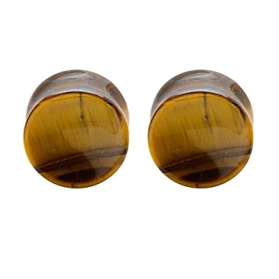 Image of 2 PCS Gauge Opal Ear Plugs Piercing Jewelry Set Double Flare Saddle Stretching Gages Tunnels Expander 5mm