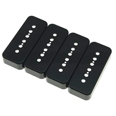 Image of KAISH Pack of 4 Black ABS Plastic P90 Soapbar Pickup Covers Soap bar Guitar Cover Pole Spacing 1 15/16&quot;(49.2mm)