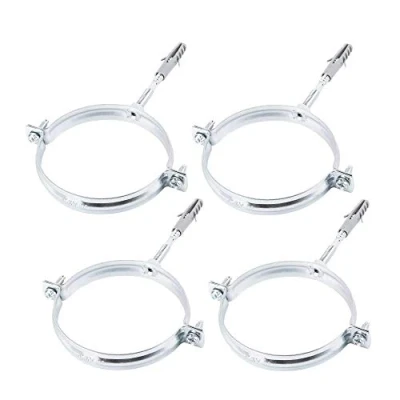 Image of Specialist Clamp (Pack of 4) Metal Pipe Brackets for Ø 107 112 mm Pipes with Hanger Bolts and Plastic Anchors