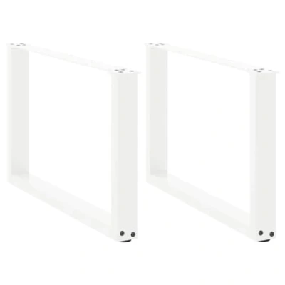 Image of vidaXL coffee table legs/u shaped steel frame/adjustable levelers for living room &amp; dining, 70x(42 43) cm white
