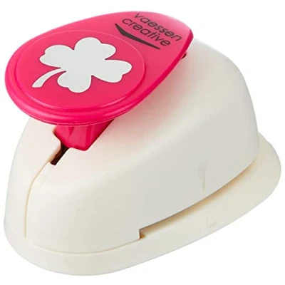 Image of Vaessen Creative Craft Paper Punch Four Leaf Clover 2,4 x 2,1 cm Circle Cutter for Crafting and Card Making