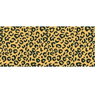 Image of PARTYRAMA.CO.UK Yellow Leopard Animal Print Custom PVC Party Sign Personalised Decoration 60cm x 25cm