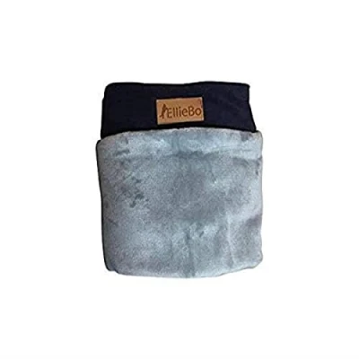 Image of Ellie Bo Small Dog Bed Cover for 24 inch Cage/Crate Blue Corduroy/Grey FauxFur