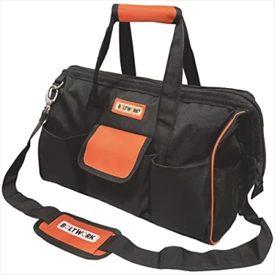 Image of BOLTWORK 18 Inch Tool Bag, Heavy Duty Nylon, Bag Suitable For Household Maintenance, Power Tools And Hand Tools. Perfect Professionals &amp; D.I.Y Use, Adjustable Shoulder Strap