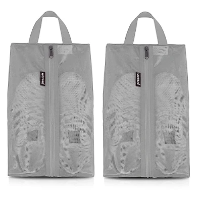 Image of Prezon Travel Shoe Bags, Water Resistant TPU Mesh, Sturdy YKK Zipper, Shoes Storage Bag, Packing Organizer, Unisex Pouch for or Home