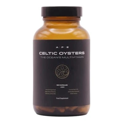 Image of APE Nutrition Celtic Oyster Capsules Copper Zinc Iodine Selenium B12, DHA &amp; EPA, Natural Multivitamin, Ancestral Supplement UK, Sustainably Harvested, Extract, 300mg