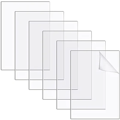 Image of Transparent Clear Acrylic Sheets Perspex Plastic Sheet 100mm x 100mm, 1mm Thick Square Panel for Picture Frame Glass Replacement Signs