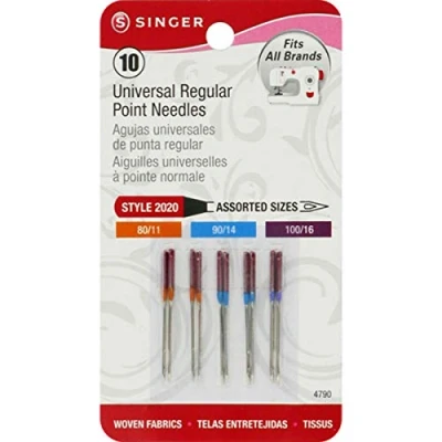 Image of Singer Notions Universal Regular Point Machine Needles Sizes 11/80 (4), 14/90 (4) and 16/100 (2), Other, Multicoloured, 4.03 x 8.9 14.62 cm