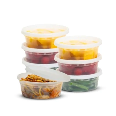 Image of Superior Small Food Containers with Lids 10 Pcs Durable Crack Resistant Clear Round Microwave Safe Leak Proof