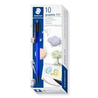 Image of STAEDTLER 777 05 3 Graphite Mechanical Pencil 0.5mm, B Lead, Blue Barrel (Pack of 10)