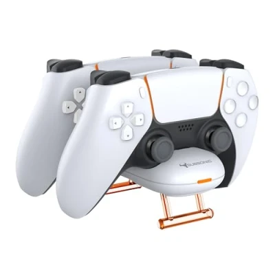 Image of Subsonic PS5 controller charger, compact charging station for Playstation 5 Dualsense controller, charger dual with usbc cable