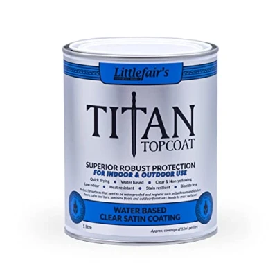 Image of Littlefair’s Clear Varnish 1ltr / Satin for Wood Indoor &amp; Outdoor Waterproof Protection Easy Apply Water Based Polyurethane Top Coat Furniture Paint On Wipe