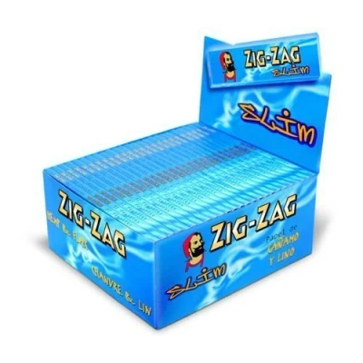 Image of Zig Zag Blue Slim Kingsize Rolling Papers BOX 50 by Slims