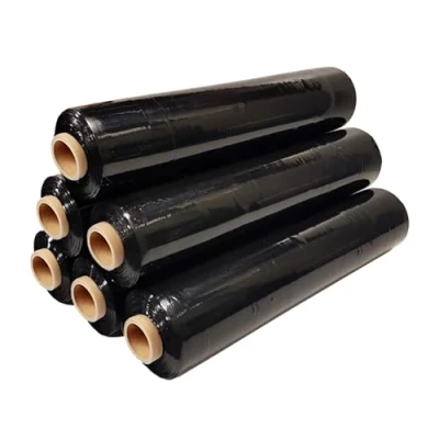 Image of TPZ Multi Use Strong Pallet Wrap Cling Film Tear Resistant Water &amp; Moisture Proof Stretch Shrink High Quality Easy to 400mm x 250m (Black, 6 Rolls)