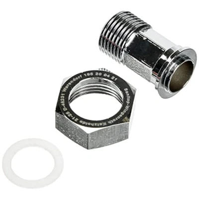 Image of Sanitop Wingenroth 14082 9 Screw Connection for Water Meter 3/4 x 1/2 inch, Chrome Plated, 3/2 Zoll