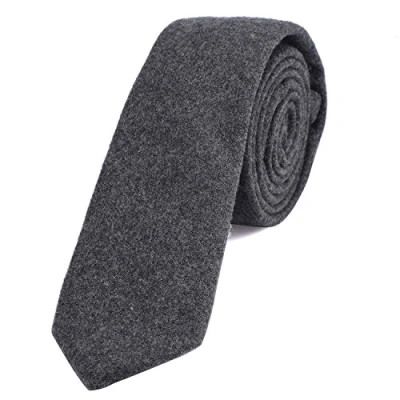 Image of DonDon Narrow Men&#039;s Cotton Tie 2.36 inch 6 cm grey